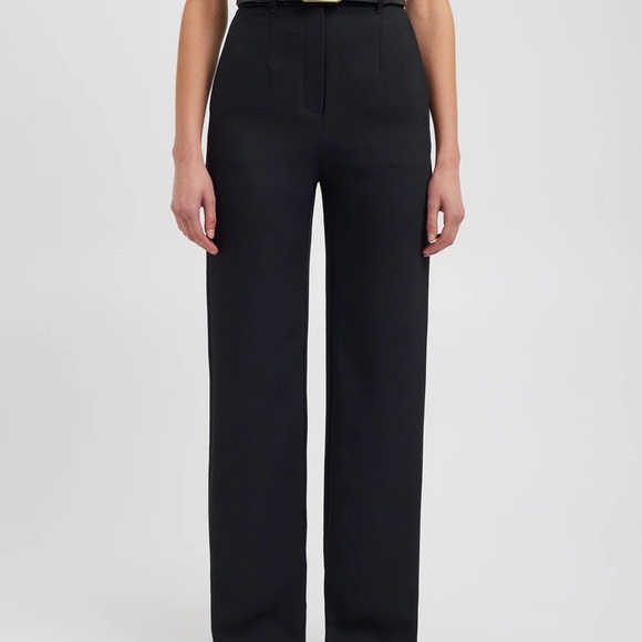 Commense Pants - Commense Black Business Casual Pockets wide straight Pants
